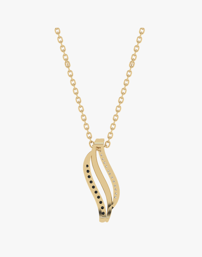 Złota zawieszka z białymi i czarnymi brylantami - Venetia Jewels - 14K złoto z brylantami