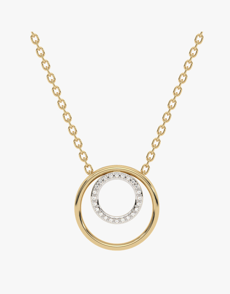 Złota Zawieszka z Brylantowym Kółkiem żółty - Venetia Jewels - 14K złoto z brylantami