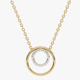 Złota Zawieszka z Brylantowym Kółkiem żółty - Venetia Jewels - 14K złoto z brylantami