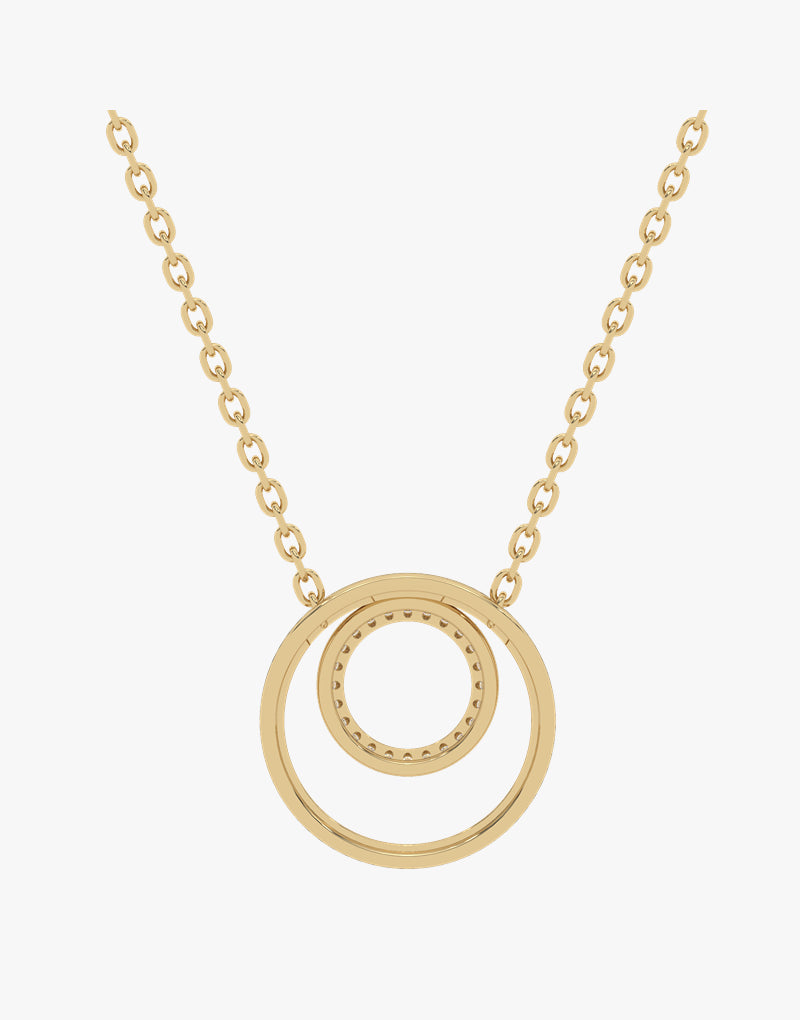 Złota Zawieszka z Brylantowym Kółkiem - Venetia Jewels - 14K złoto z brylantami