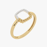 Nowoczesny złoty pierścionek z brylantami żółty - Venetia Jewels - 14K złoto z brylantami