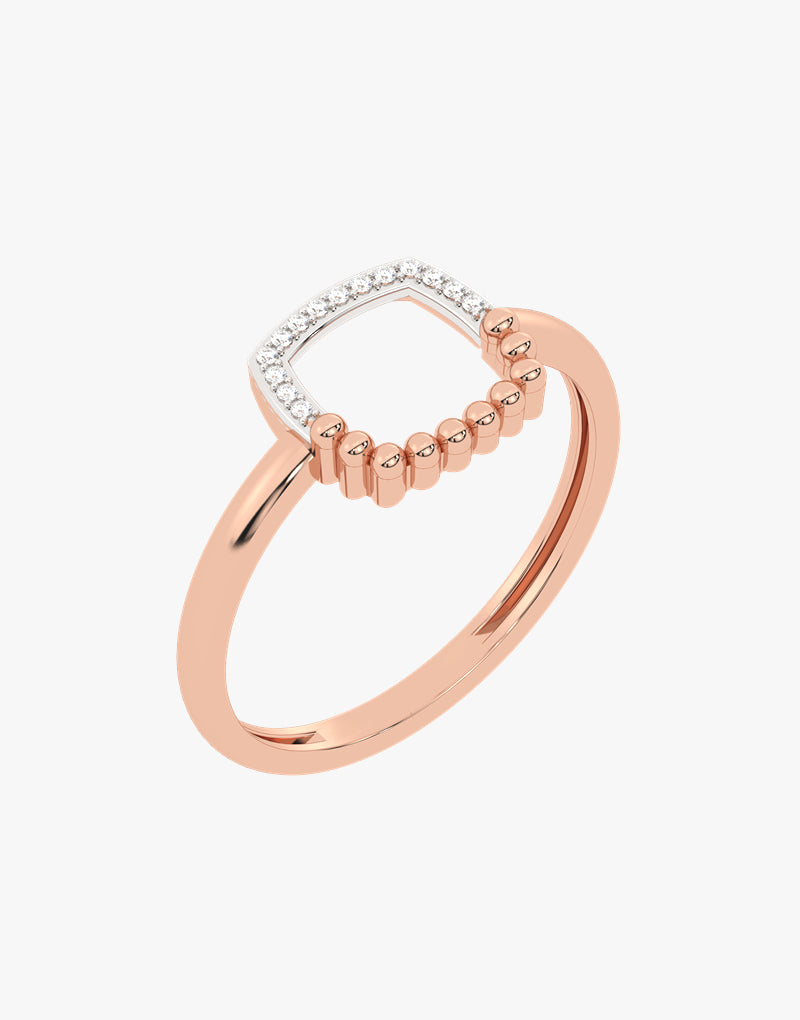 Nowoczesny złoty pierścionek z brylantami Różowy - Venetia Jewels - 14K złoto z brylantami