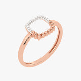 Nowoczesny złoty pierścionek z brylantami Różowy - Venetia Jewels - 14K złoto z brylantami