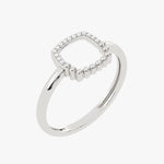 Nowoczesny złoty pierścionek z brylantami Biały - Venetia Jewels - 14K złoto z brylantami