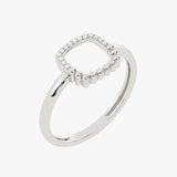 Nowoczesny złoty pierścionek z brylantami Biały - Venetia Jewels - 14K złoto z brylantami