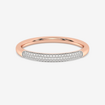 Złota Obrączka z Paskiem Brylantów Różowy - Venetia Jewels - 14K złoto z brylantami