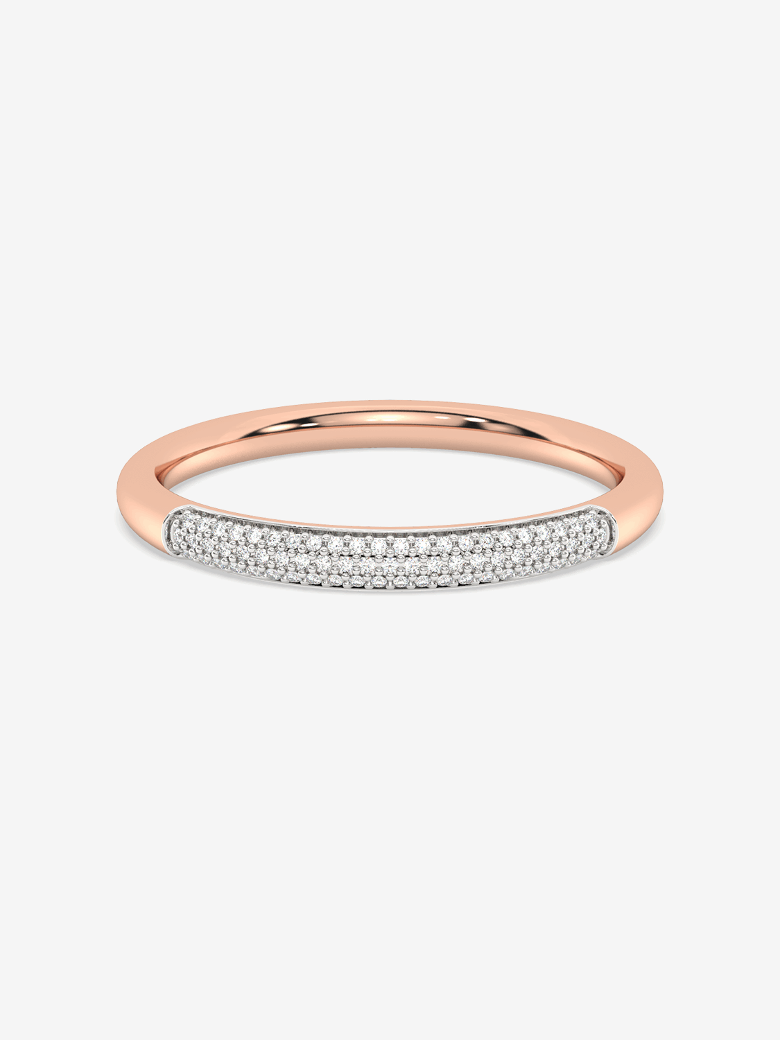 Złota Obrączka z Paskiem Brylantów Różowy - Venetia Jewels - 14K złoto z brylantami