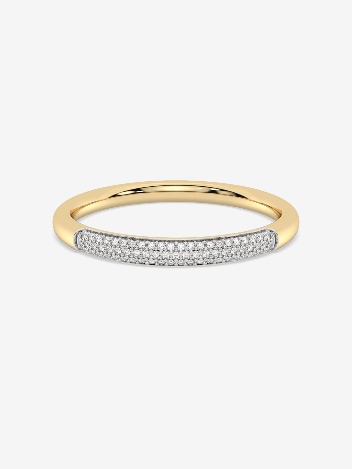 Złota Obrączka z Paskiem Brylantów - Venetia Jewels - 14K złoto z brylantami