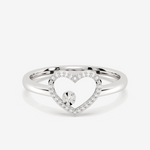 Pierścionek z Brylantowym Sercem Biały - Venetia Jewels - 14K złoto z brylantami