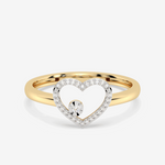 Pierścionek z Brylantowym Sercem - Venetia Jewels - 14K złoto z brylantami