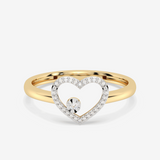 Pierścionek z Brylantowym Sercem - Venetia Jewels - 14K złoto z brylantami