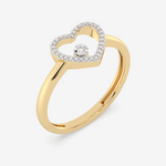 Pierścionek z Brylantowym Sercem żółty - Venetia Jewels - 14K złoto z brylantami
