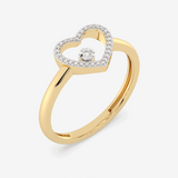 Pierścionek z Brylantowym Sercem żółty - Venetia Jewels - 14K złoto z brylantami
