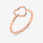 Klasyczny Pierścionek w Kształcie Serca Różowy - Venetia Jewels - 14K złoto z brylantami