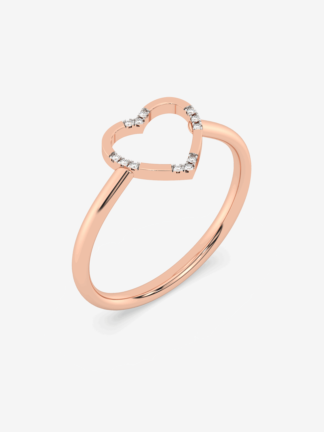 Klasyczny Pierścionek w Kształcie Serca Różowy - Venetia Jewels - 14K złoto z brylantami