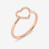 Klasyczny Pierścionek w Kształcie Serca Różowy - Venetia Jewels - 14K złoto z brylantami