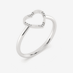 Klasyczny Pierścionek w Kształcie Serca Biały - Venetia Jewels - 14K złoto z brylantami