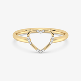 Klasyczny Pierścionek w Kształcie Serca - Venetia Jewels - 14K złoto z brylantami