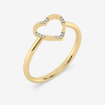 Klasyczny Pierścionek w Kształcie Serca żółty - Venetia Jewels - 14K złoto z brylantami