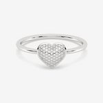 Pierścionek z Brylantowym Sercem Biały - Venetia Jewels - 14K złoto z brylantami