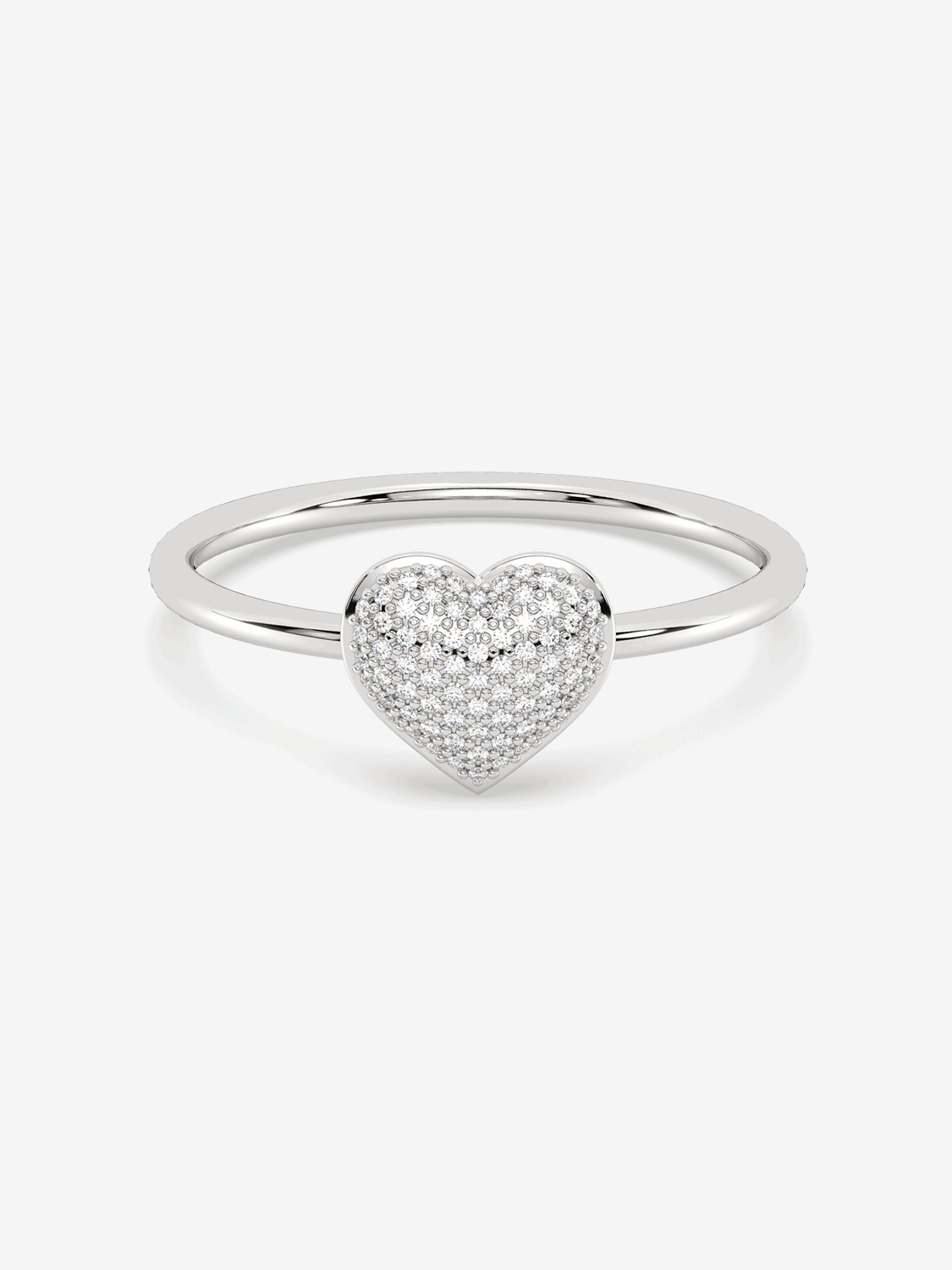 Pierścionek z Brylantowym Sercem Biały - Venetia Jewels - 14K złoto z brylantami