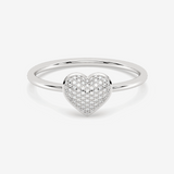 Pierścionek z Brylantowym Sercem Biały - Venetia Jewels - 14K złoto z brylantami