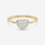 Pierścionek z Brylantowym Sercem - Venetia Jewels - 14K złoto z brylantami
