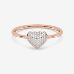 Pierścionek z Brylantowym Sercem Różowy - Venetia Jewels - 14K złoto z brylantami