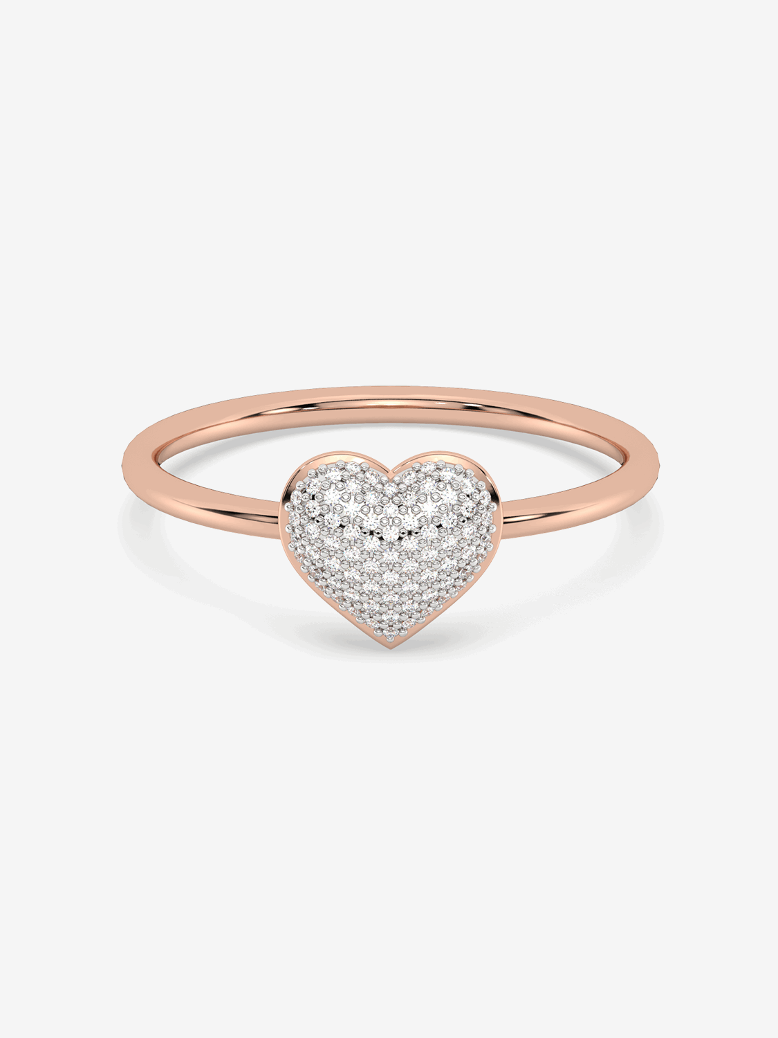 Pierścionek z Brylantowym Sercem Różowy - Venetia Jewels - 14K złoto z brylantami