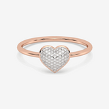 Pierścionek z Brylantowym Sercem Różowy - Venetia Jewels - 14K złoto z brylantami
