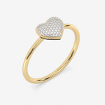 Pierścionek z Brylantowym Sercem żółty - Venetia Jewels - 14K złoto z brylantami