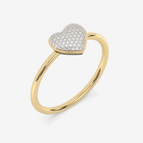 Pierścionek z Brylantowym Sercem żółty - Venetia Jewels - 14K złoto z brylantami