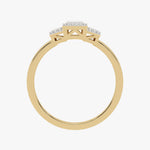 Złoty pierścionek z brylantami baguette - Venetia Jewels - 14K złoto z brylantami