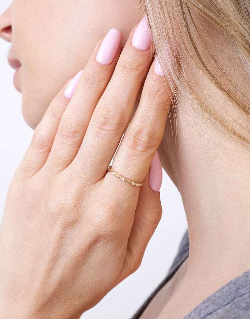 Obrączka z Brylantami z Motywem Oka - Venetia Jewels - 14K złoto z brylantami