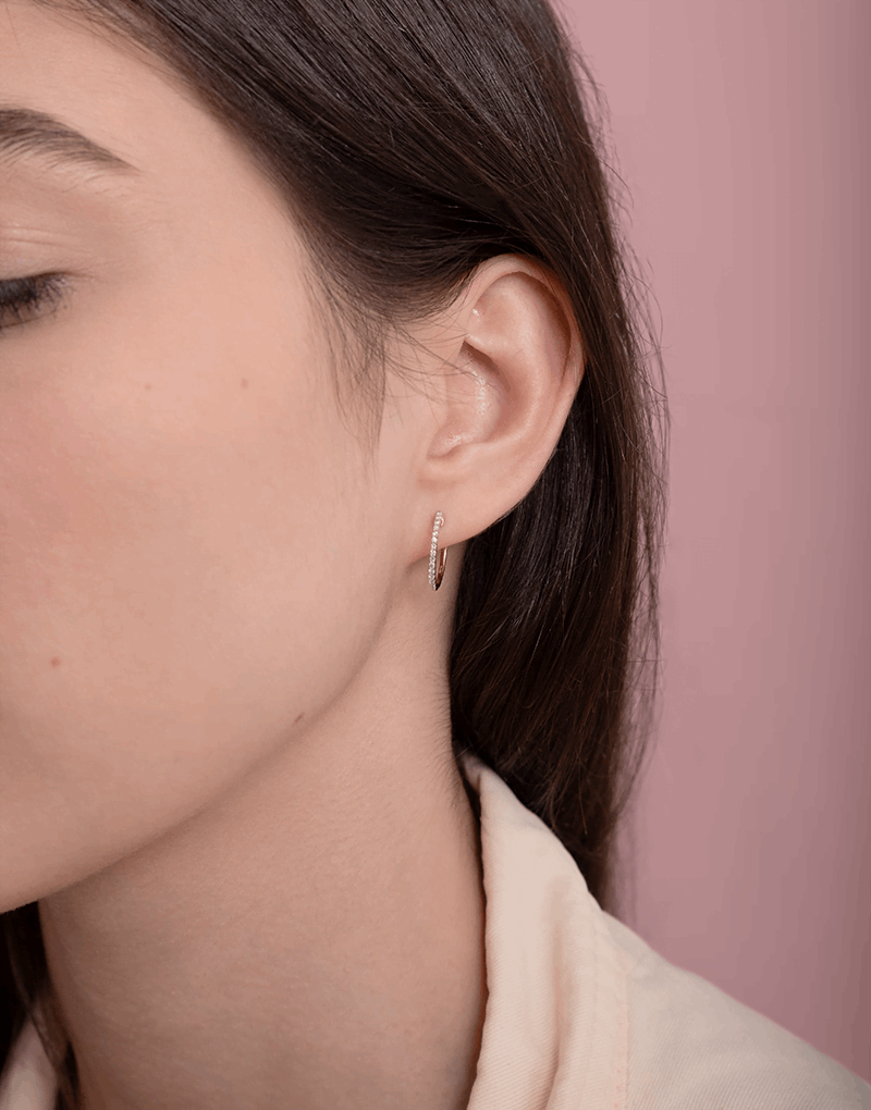 Okrągłe Kolczyki z Brylantami - Venetia Jewels - 14K złoto z brylantami