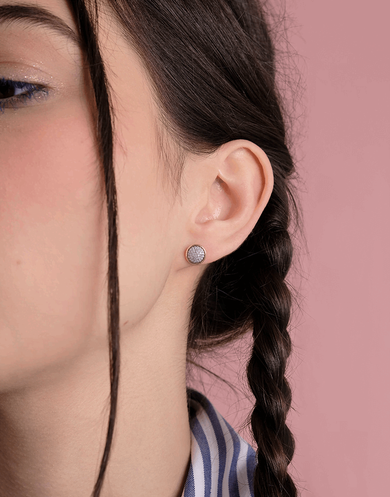 Krągłe Kolczyki z Brylantami - Venetia Jewels - 14K złoto z brylantami