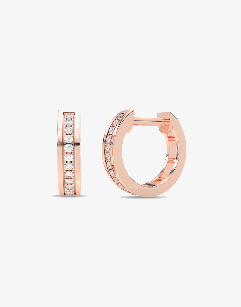 Kształtne Kolczyki z Brylantami Różowy - Venetia Jewels - 14K złoto z brylantami