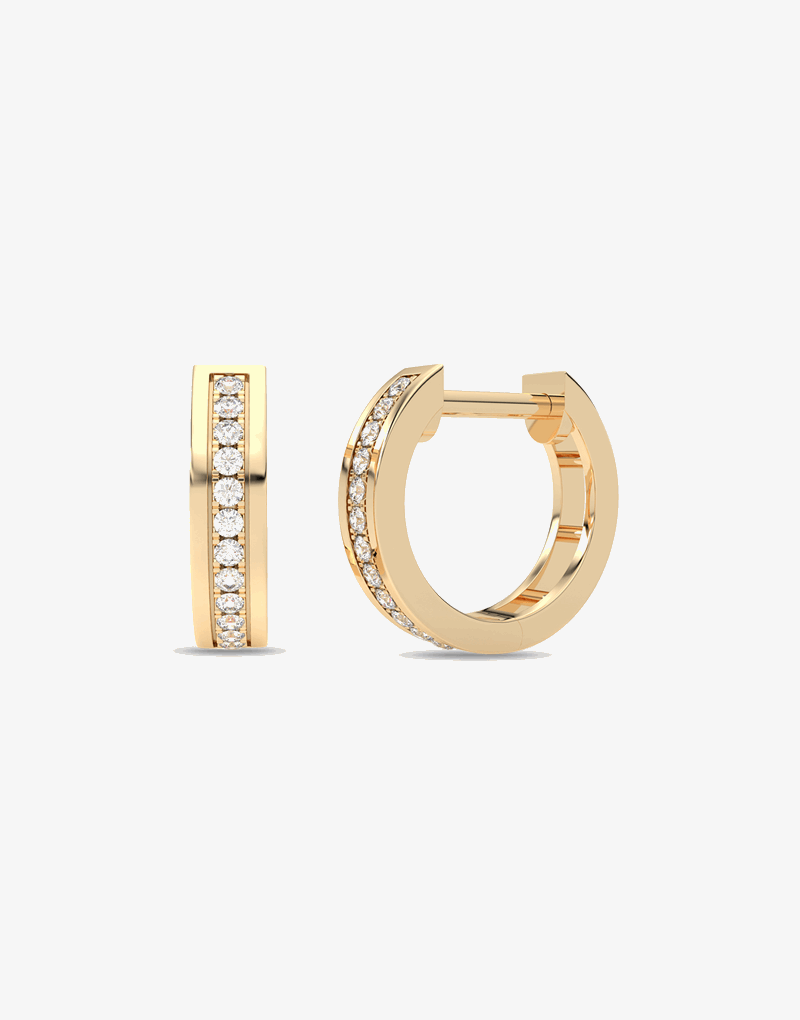 Kształtne Kolczyki z Brylantami żółty - Venetia Jewels - 14K złoto z brylantami