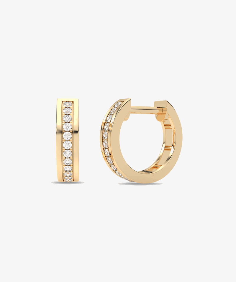 Kształtne Kolczyki z Brylantami żółty - Venetia Jewels - 14K złoto z brylantami