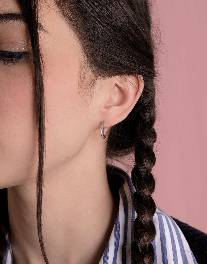 Owalne Kolczyki z Brylantami - Venetia Jewels - 14K złoto z brylantami