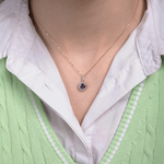 Królewski Wisiorek z Okrągłym Ametystem - Venetia Jewels - 14K złoto z brylantami