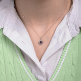 Królewski Wisiorek z Okrągłym Ametystem - Venetia Jewels - 14K złoto z brylantami