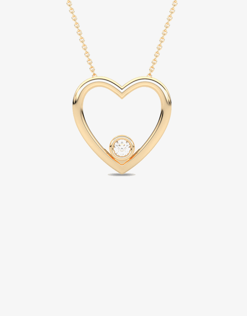 Wisiorek w Kształcie Serca z Brylantem żółty - Venetia Jewels - 14K złoto z brylantami