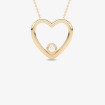 Wisiorek w Kształcie Serca z Brylantem żółty - Venetia Jewels - 14K złoto z brylantami