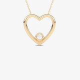 Wisiorek w Kształcie Serca z Brylantem żółty - Venetia Jewels - 14K złoto z brylantami