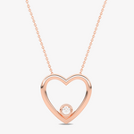 Wisiorek w Kształcie Serca z Brylantem Różowy - Venetia Jewels - 14K złoto z brylantami