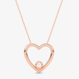 Wisiorek w Kształcie Serca z Brylantem Różowy - Venetia Jewels - 14K złoto z brylantami