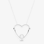 Wisiorek w Kształcie Serca z Brylantem Biały - Venetia Jewels - 14K złoto z brylantami