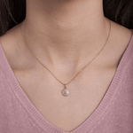 Geometryczny Okrągły Wisiorek - Venetia Jewels - 14K złoto z brylantami