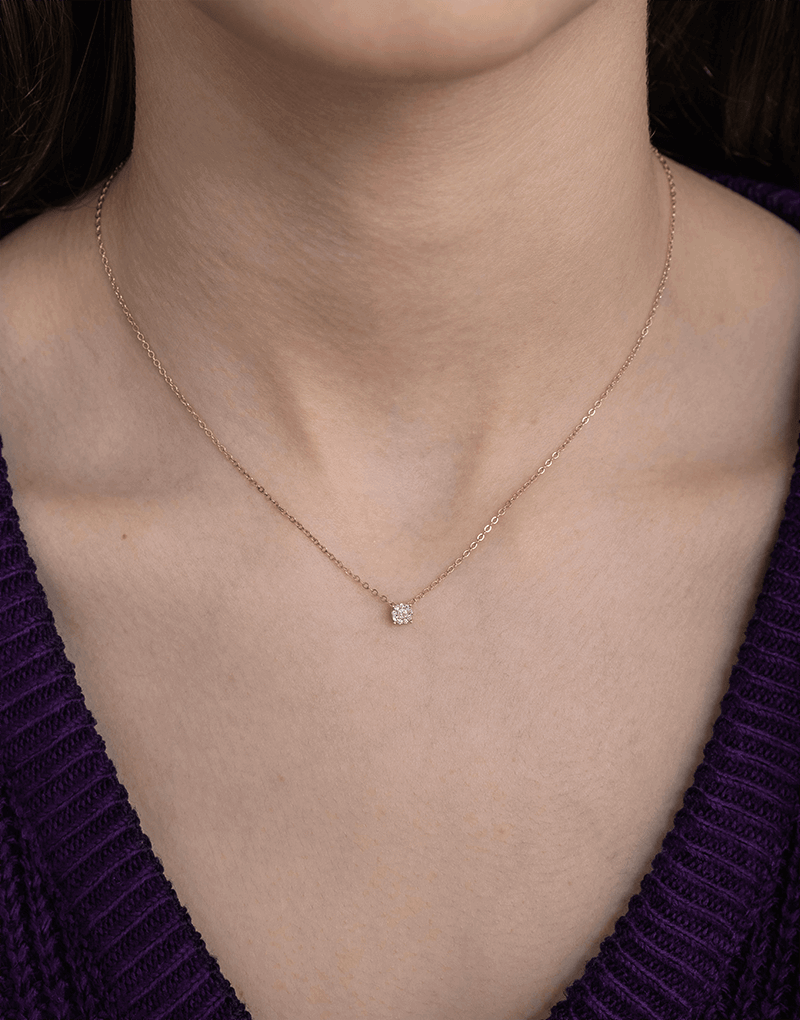 Klasyczny Wisiorek z Brylantami - Venetia Jewels - 14K złoto z brylantami